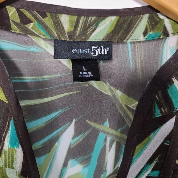 East 5th Green and Brown Button Down Shirt - Picture 5 of 9